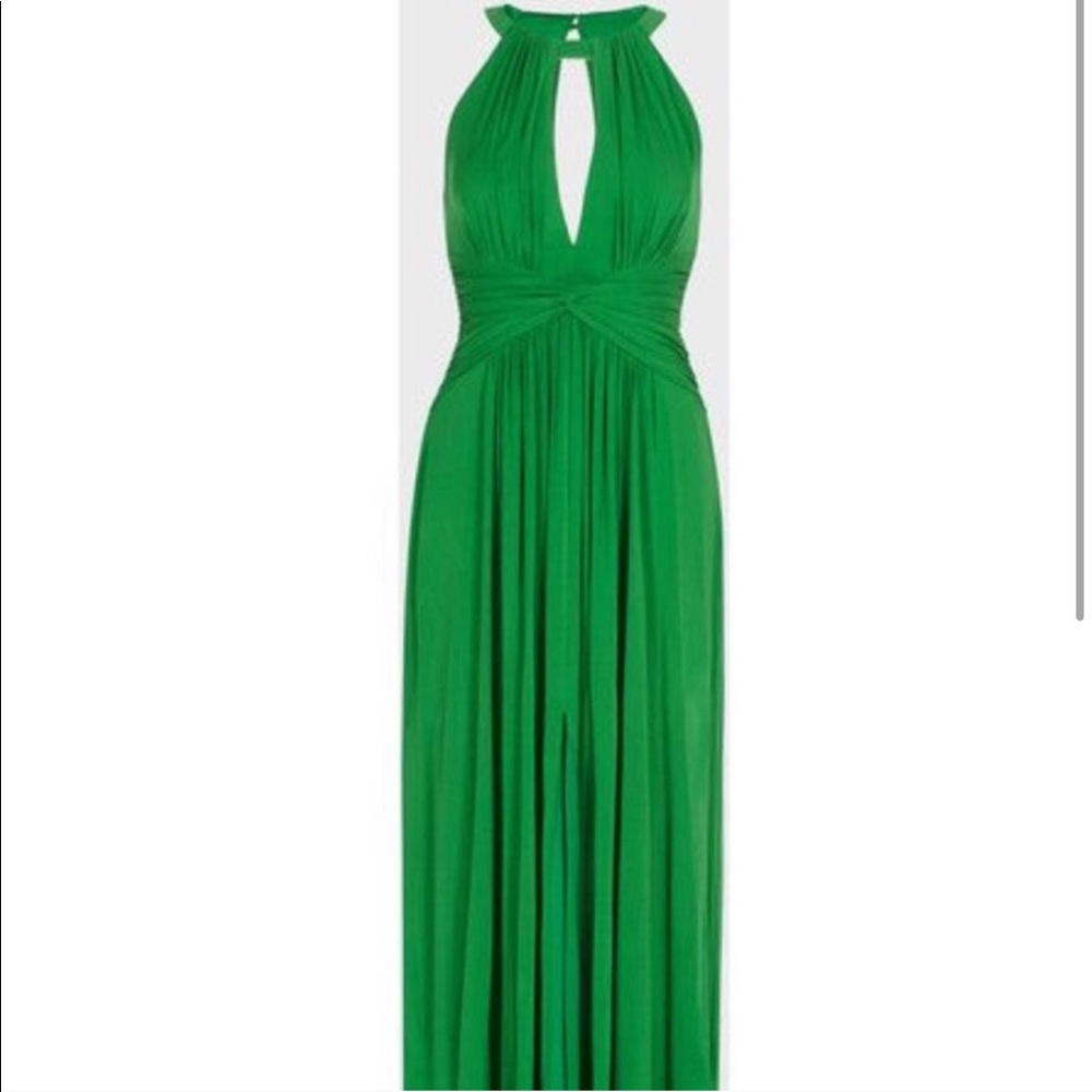 BCBG Max Azria “christiana” green jersey gown